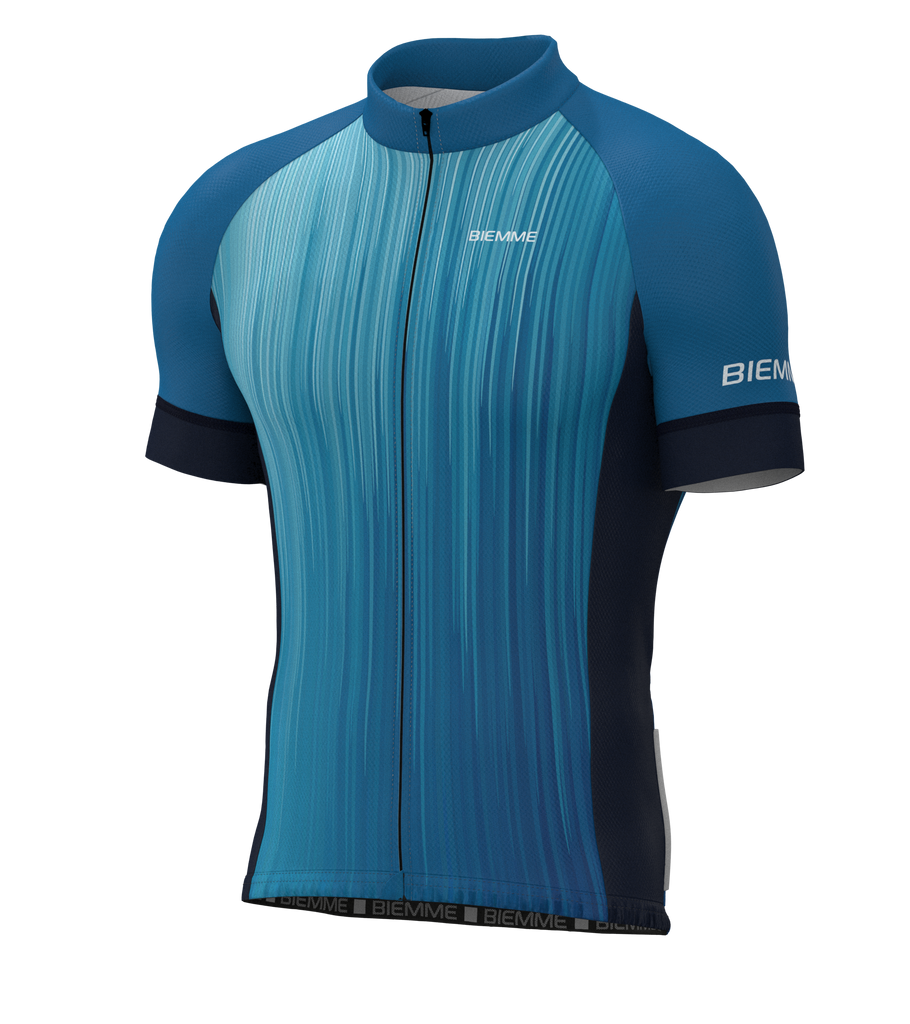 Biemme cycling Mizar Short Sleeve  Blue Jersey, front view