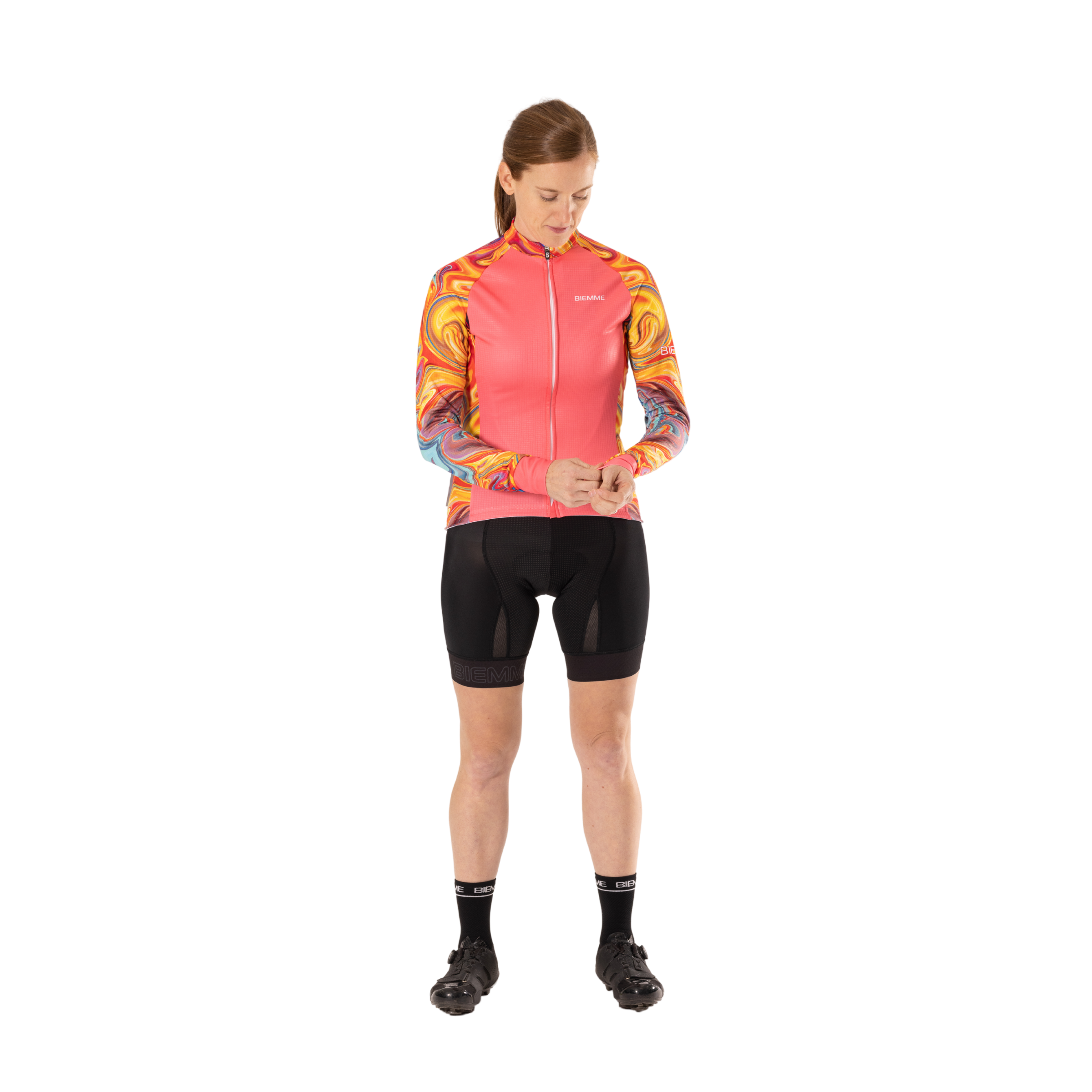 biemme fahrradbekleidung Biemme Cycling Jersey Lady L/S ARTEMISIA-Coral-AD82